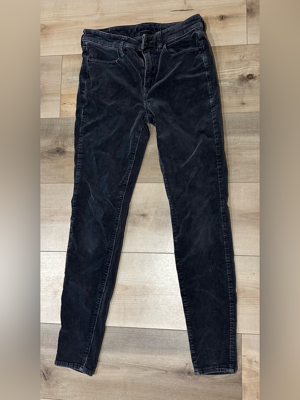 Women's Black Slim corduroy